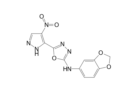 1,3,4-Oxadiazol-2-amine, N-(1,3-benzodioxol-5-yl)-5-(4-nitro-1H-pyrazol-5-yl)-