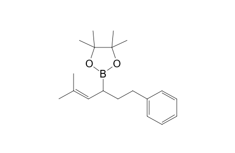 4,4,5,5-tetramethyl-2-(5-methyl-1-phenylhex-4-en-3-yl)-1,3,2-dioxaborolane