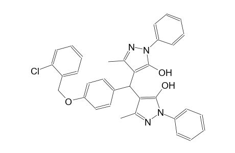 4,4'-((4-((2-chlorobenzyl)oxy)phenyl)methylene)bis(3-methyl-1-phenyl-1H-pyrazol-5-ol)