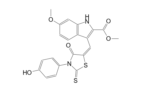 1H-indole-2-carboxylic acid, 3-[(E)-[3-(4-hydroxyphenyl)-4-oxo-2-thioxo-5-thiazolidinylidene]methyl]-6-methoxy-, methyl ester