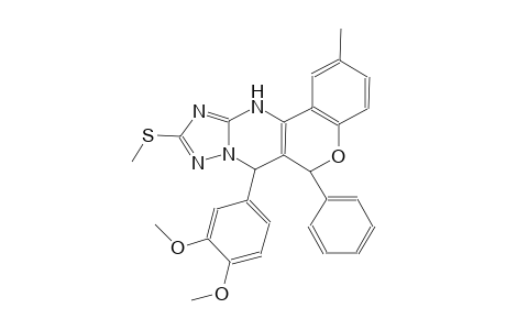 7-(3,4-dimethoxyphenyl)-2-methyl-10-(methylsulfanyl)-6-phenyl-7,12-dihydro-6H-chromeno[4,3-d][1,2,4]triazolo[1,5-a]pyrimidine