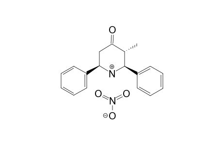 3T-METHYL-2R,6C-DIPHENYL-4-OXO-PIPERIDINIUM-NITRATE