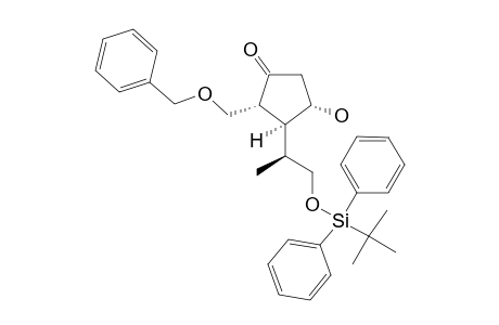 2-BENZYLOXYMETHYL-3-[2-(TERT.-BUTYLDIPHENYLSILANYLOXY)-1-METHYL-ETHYL]-4-HYDROXY-CYCLOPENTANONE