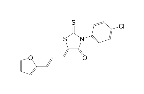 (5Z)-3-(4-chlorophenyl)-5-[(2E)-3-(2-furyl)-2-propenylidene]-2-thioxo-1,3-thiazolidin-4-one
