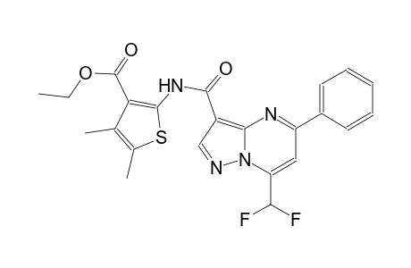 ethyl 2-({[7-(difluoromethyl)-5-phenylpyrazolo[1,5-a]pyrimidin-3-yl]carbonyl}amino)-4,5-dimethyl-3-thiophenecarboxylate