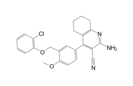 2-amino-4-{3-[(2-chlorophenoxy)methyl]-4-methoxyphenyl}-5,6,7,8-tetrahydro-3-quinolinecarbonitrile