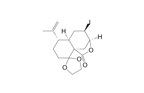 Spiro[1,3-dioxolane-2,9'(3'H)-[1H-3,9a]methano[2]benzoxepin]-1'-one, hexahydro-4'-iodo-6'-(1-methylethenyl)-, [3'S-(3'.alpha.,4'.alpha.,5'a.beta.,6'.beta.,9'a.alpha.)]-