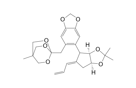 2,6,7-Trioxabicyclo[2.2.2]octane, 4-methyl-1-[[6-[tetrahydro-2,2-dimethyl-5-(2-propenylidene)-4H-cyclopenta[1,3]dioxol-4-yl]-1,3-benzodioxol-5-yl]methyl]-, (3a.alpha.,4.alpha.,5E,6a.alpha.)-(.+-.)-