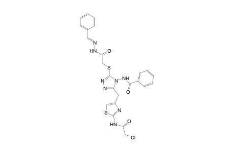 N-[3-({2-[(2E)-2-Benzylidenehydrazino]-2-oxoethyl}sulfanyl)-5-({2-[(chloroacetyl)amino]-1,3-thiazol-4-yl}methyl)-4H-1,2,4-triazol-4-yl]benzamid