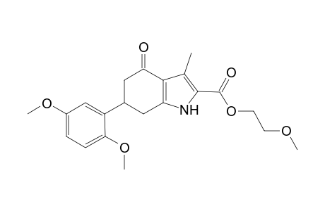 2-Methoxyethyl 6-(2,5-dimethoxyphenyl)-3-methyl-4-oxo-4,5,6,7-tetrahydro-1H-indole-2-carboxylate