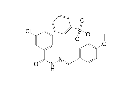 5-{(E)-[(3-chlorobenzoyl)hydrazono]methyl}-2-methoxyphenyl benzenesulfonate