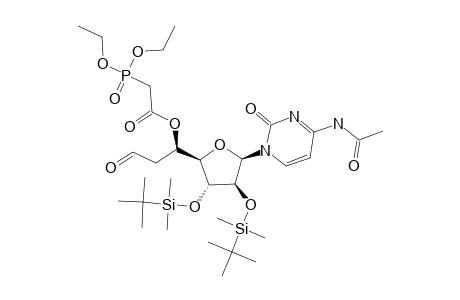 2-diethoxyphosphorylacetic acid [(1R)-1-[(2R,3R,4S,5R)-5-(4-acetamido-2-keto-pyrimidin-1-yl)-3,4-bis[(tert-butyl-dimethyl-silyl)oxy]tetrahydrofuran-2-yl]-3-keto-propyl] ester