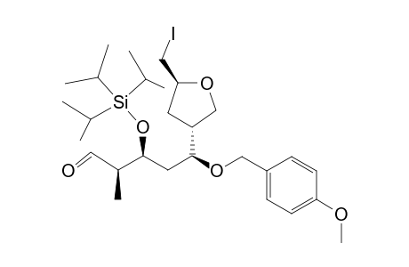 L-threo-Pentose, 2,4-dideoxy-5-O-[(4-methoxyphenyl)methyl]-2-methyl-5-C-[tetrahydro-5-(iodomethyl)-3-furanyl]-3-O-[tris(1-methylethyl)silyl]-, [3R-[3.alpha.(S*),5.beta.]]-