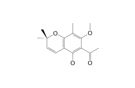 2,2-DIMETHYL-5-HYDROXY-6-ACETYL-7-METHOXY-8-METHYL-2H-BENZO-[B]-PYRAN