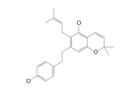 2,2-DIMETHYL-5-HYDROXY-6-(3-METHYL-2-BUTENYL)-7-[2-(4'-HYDROXYPHENYL)-ETHYL]-CHROMENE