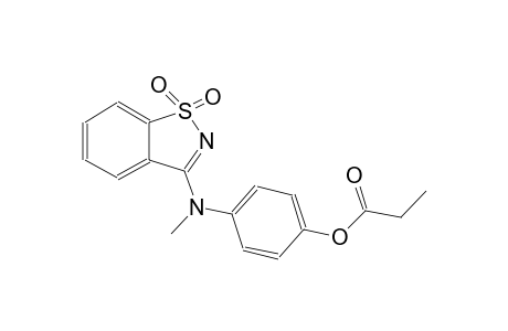 phenol, 4-[(1,1-dioxido-1,2-benzisothiazol-3-yl)methylamino]-,propanoate (ester)
