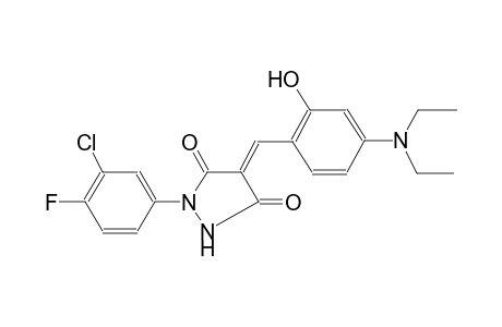 3,5-pyrazolidinedione, 1-(3-chloro-4-fluorophenyl)-4-[[4-(diethylamino)-2-hydroxyphenyl]methylene]-, (4E)-