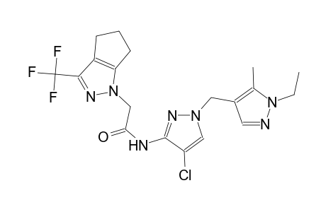 N-{4-chloro-1-[(1-ethyl-5-methyl-1H-pyrazol-4-yl)methyl]-1H-pyrazol-3-yl}-2-(3-(trifluoromethyl)-5,6-dihydrocyclopenta[c]pyrazol-1(4H)-yl)acetamide