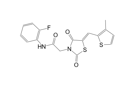 N-(2-fluorophenyl)-2-{(5Z)-5-[(3-methyl-2-thienyl)methylene]-2,4-dioxo-1,3-thiazolidin-3-yl}acetamide