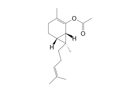 (1S*,6R*,7S*)-3,7-Dimethyl-7-(4-methyl-3-pentenyl)bicyclo[4.1.0]hept-2-en-2-yl acetate