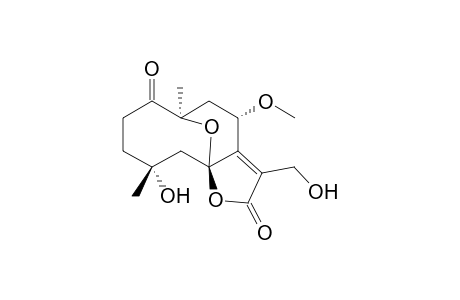 2,6-Dihydroxy-6,10-dimethyl-4,10-epoxycyclodeca[3,4-b]-(4'-<methoxymethyl>- 2',5'-dihydro)furan-5'-one
