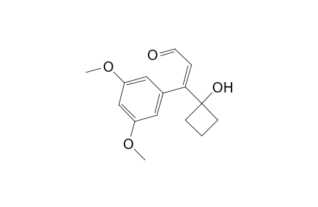 (E)-3-(3,5-dimethoxyphenyl)-3-(1-hydroxycyclobutyl)acrylaldehyde