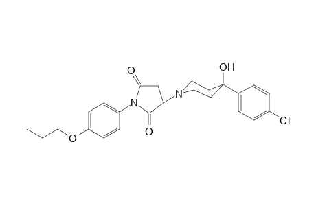3-[4-(4-chlorophenyl)-4-hydroxy-1-piperidinyl]-1-(4-propoxyphenyl)pyrrolidine-2,5-dione