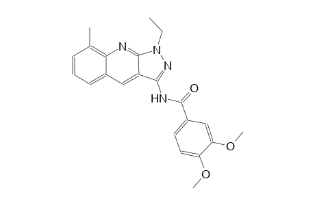 N-(1-ethyl-8-methyl-1H-pyrazolo[3,4-b]quinolin-3-yl)-3,4-dimethoxybenzamide