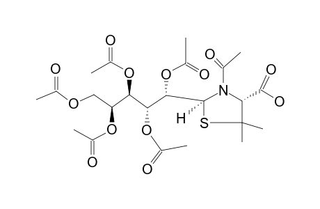 (2S,4R)-3-acetyl-5,5-dimethyl-2-[(1S,2R,3R,4S)-1,2,3,4,5-pentaacetoxypentyl]thiazolidine-4-carboxylic acid