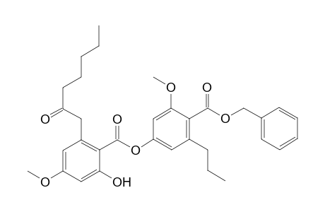 benzyl 4-[2'-hydroxy-4'-methoxy-6'-(2''-oxoheptyl)benxoyloxy]-2-methoxy-6-propylbenzoate