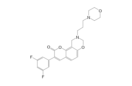 2H,8H-pyrano[2,3-f][1,3]benzoxazin-2-one, 3-(3,5-difluorophenyl)-9,10-dihydro-9-[3-(4-morpholinyl)propyl]-