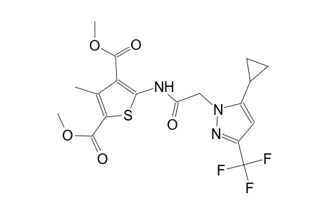 dimethyl 5-({[5-cyclopropyl-3-(trifluoromethyl)-1H-pyrazol-1-yl]acetyl}amino)-3-methyl-2,4-thiophenedicarboxylate