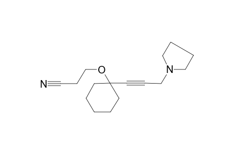 Propanenitrile, 3-[1-[3-(1-pyrrolidinyl)propynyl]-1-cyclohexyloxy]-