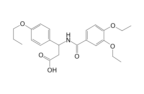 3-[(3,4-diethoxybenzoyl)amino]-3-(4-propoxyphenyl)propanoic acid