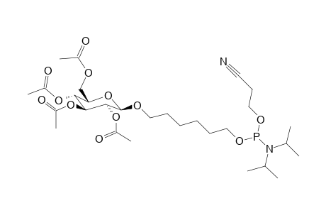 2-Cyanoethyl-[6-(2,3,4,6-tetra-O-acetyl-b-d-glucopyranosyloxy)-hexyl]-N,N-diisipropyl-phosphoramidite