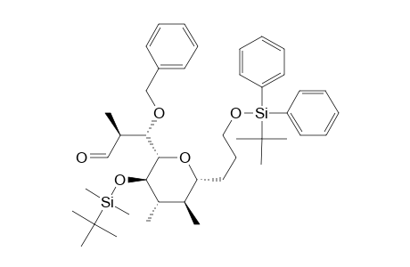 3,4-Dimethyl-5-(tert-butylsiloxy)-2-[3-(tert-butyldiphenylsiloxy)propyl]-6-[1-benzyloxy-2-formyl)propyl]tetrahydropyran