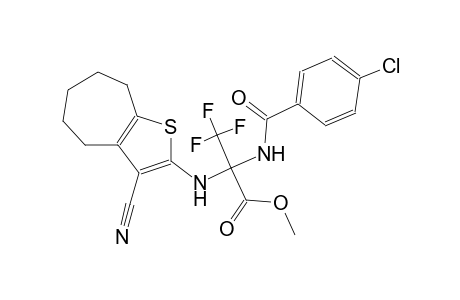 alanine, N-(4-chlorobenzoyl)-2-[(3-cyano-5,6,7,8-tetrahydro-4H-cyclohepta[b]thien-2-yl)amino]-3,3,3-trifluoro-, methyl ester