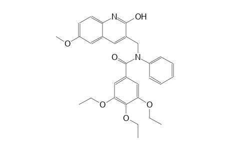 3,4,5-triethoxy-N-[(2-hydroxy-6-methoxy-3-quinolinyl)methyl]-N-phenylbenzamide