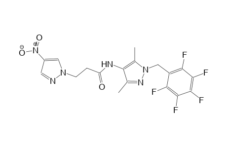 N-[3,5-dimethyl-1-(2,3,4,5,6-pentafluorobenzyl)-1H-pyrazol-4-yl]-3-(4-nitro-1H-pyrazol-1-yl)propanamide
