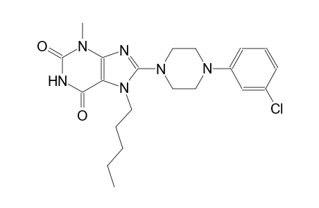 8-[4-(3-chlorophenyl)-1-piperazinyl]-3-methyl-7-pentyl-3,7-dihydro-1H-purine-2,6-dione