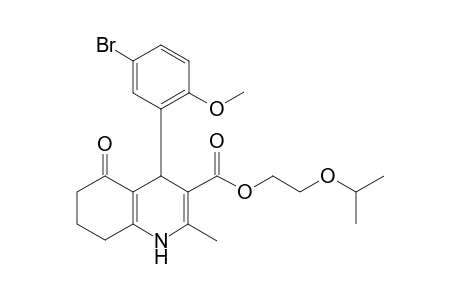 2-isopropoxyethyl 4-(5-bromo-2-methoxy-phenyl)-2-methyl-5-oxo-4,6,7,8-tetrahydro-1H-quinoline-3-carboxylate