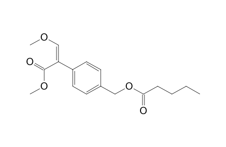 Benzeneacetic acid, alpha-(methoxymethylene)-4-[[(1-oxopentyl)oxy]methyl]-, methyl ester