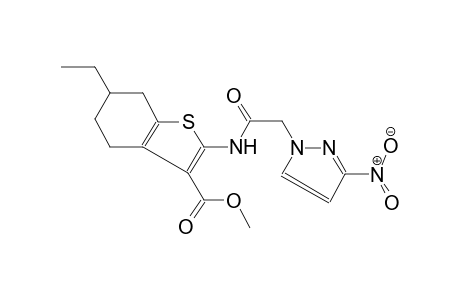 benzo[b]thiophene-3-carboxylic acid, 6-ethyl-4,5,6,7-tetrahydro-2-[[(3-nitro-1H-pyrazol-1-yl)acetyl]amino]-, methyl ester