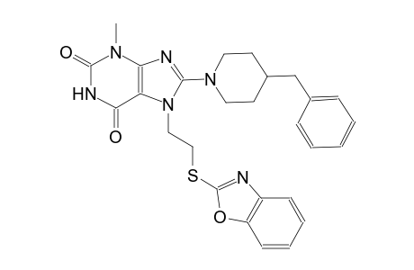 7-[2-(1,3-benzoxazol-2-ylsulfanyl)ethyl]-8-(4-benzyl-1-piperidinyl)-3-methyl-3,7-dihydro-1H-purine-2,6-dione