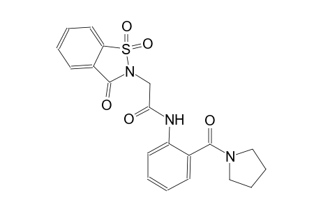 2-(1,1-dioxido-3-oxo-1,2-benzisothiazol-2(3H)-yl)-N-[2-(1-pyrrolidinylcarbonyl)phenyl]acetamide