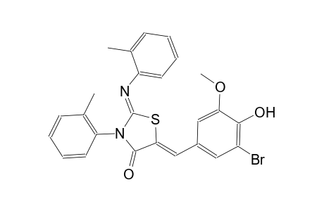 (2Z,5Z)-5-(3-bromo-4-hydroxy-5-methoxybenzylidene)-3-(2-methylphenyl)-2-[(2-methylphenyl)imino]-1,3-thiazolidin-4-one