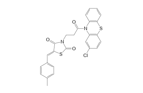(5Z)-3-[3-(2-chloranylphenothiazin-10-yl)-3-oxidanylidene-propyl]-5-[(4-methylphenyl)methylidene]-1,3-thiazolidine-2,4-dione