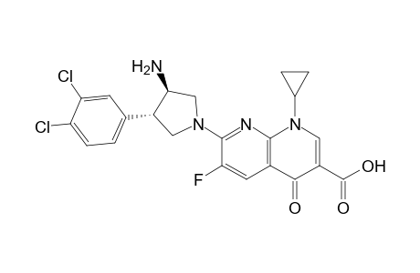 trans-7-[3-Amino-4-(3,4-dichlorophenyl)-1-pyrrolidinyl]-1-cyclopropyl-6-fluoro-1,4-dihydro-4-oxo-1,8-naphthyridine-3-carboxylic acid