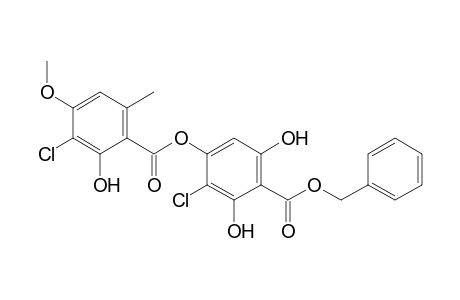 Benzyl 3-Chloro-4-(3'-chloro-2'-hydroxy-4'-methoxy-6'-methylbenzoyloxy)-2,6-dihydroxybenzoate