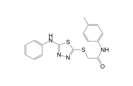 2-[(5-anilino-1,3,4-thiadiazol-2-yl)sulfanyl]-N-(4-methylphenyl)acetamide